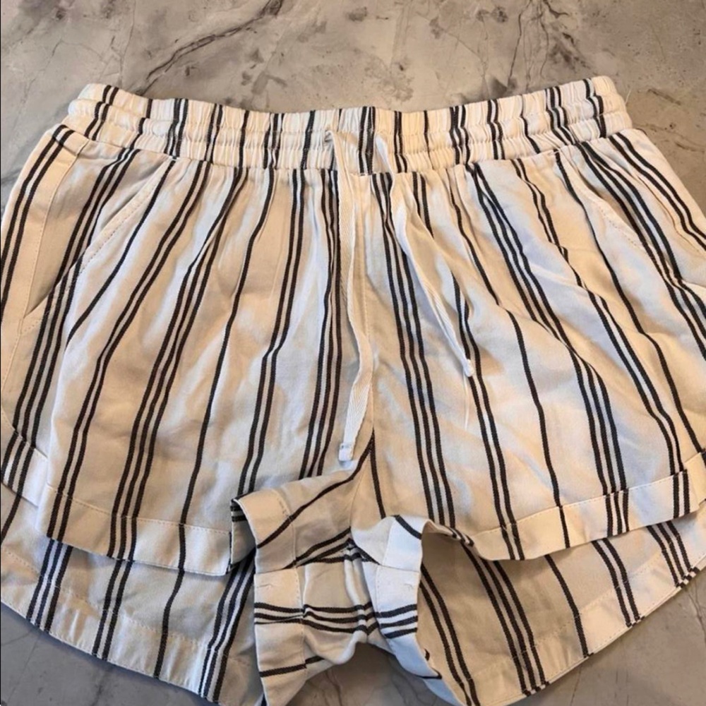 White and Black striped Billabong shorts, never worn with tags